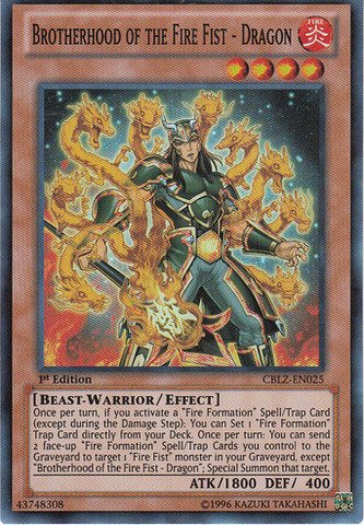 Yu-Gi-Oh! - Brotherhood of the Fire Fist - Dragon (CBLZ-EN025) - Cosmo Blazer - 1st Edition - Super Rare