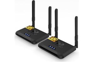 Wireless HDMI Transmitter and Receiver 4K, Binken 820Ft/250m Wireless HDMI Extender 5G Kit Support 4K@30 Hz, for Streaming Video Audio from Laptop,PC, Cable Box to HDTV Projector Monitor IR Support