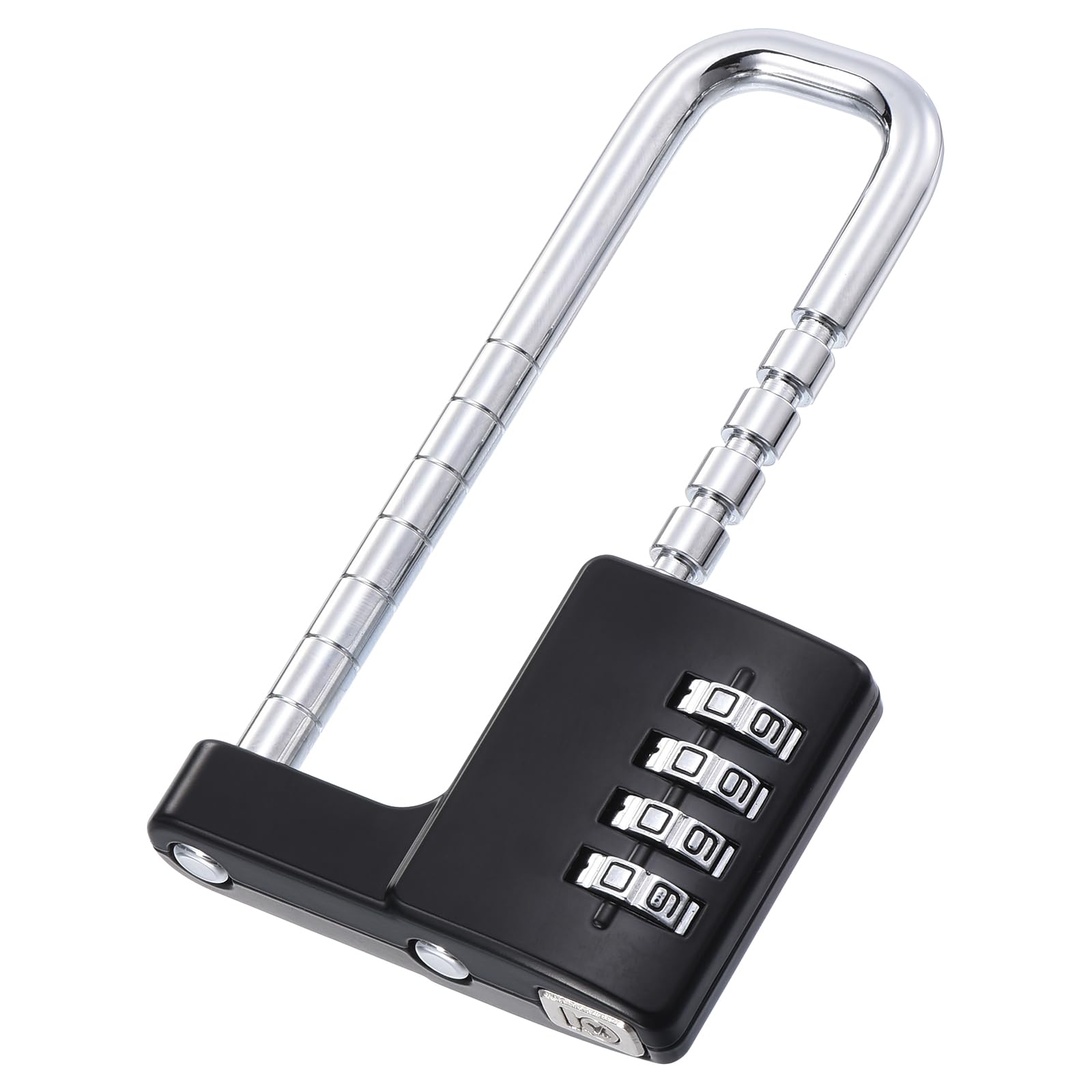 PATIKIL Cabinet Combination Lock, 4 Digit Password Padlock Adjustable Long Shackle Lock Stainless Steel Gym Locker Lock Code for Gym Fences Outdoor, Black
