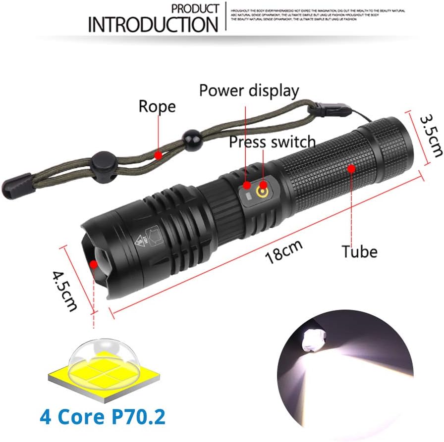 WESLITE 7000 Lumens LED Torch Rechargeable - Image 3