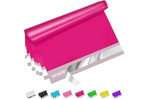 Jowlroel Poly Mailers 9x12 Inch 100 Pcs, Strong Adhesive Shipping Bags for Clothing, Self-Sealing and Waterproof Mailing Envelopes, Privacy Protected Mailer Bags for Small Business - Rose Red