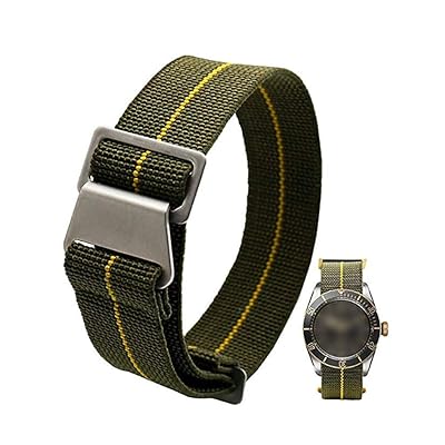 60's French Troops Parachute Special Elastic Nylon Watch Band Man's Universal Nylon Strap Army-Green 20/21/22mm
