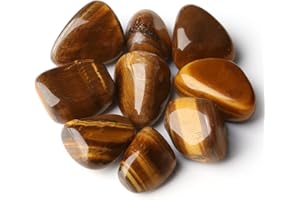 YATOJUZI Tiger Eyes Tumbled Polished Natural Healing Crystals Stones Bulk Stones Crystal for Energy Reiki Tumbling Cabbing Balancing Decoration Gemstones Crystal Healing Meditation Therapy Gift 100g