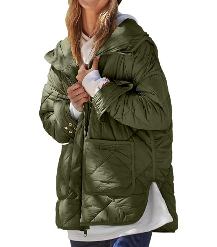 Amazon.com: Fazortev Womens Oversized Puffer Jacket Quilted Dolman
