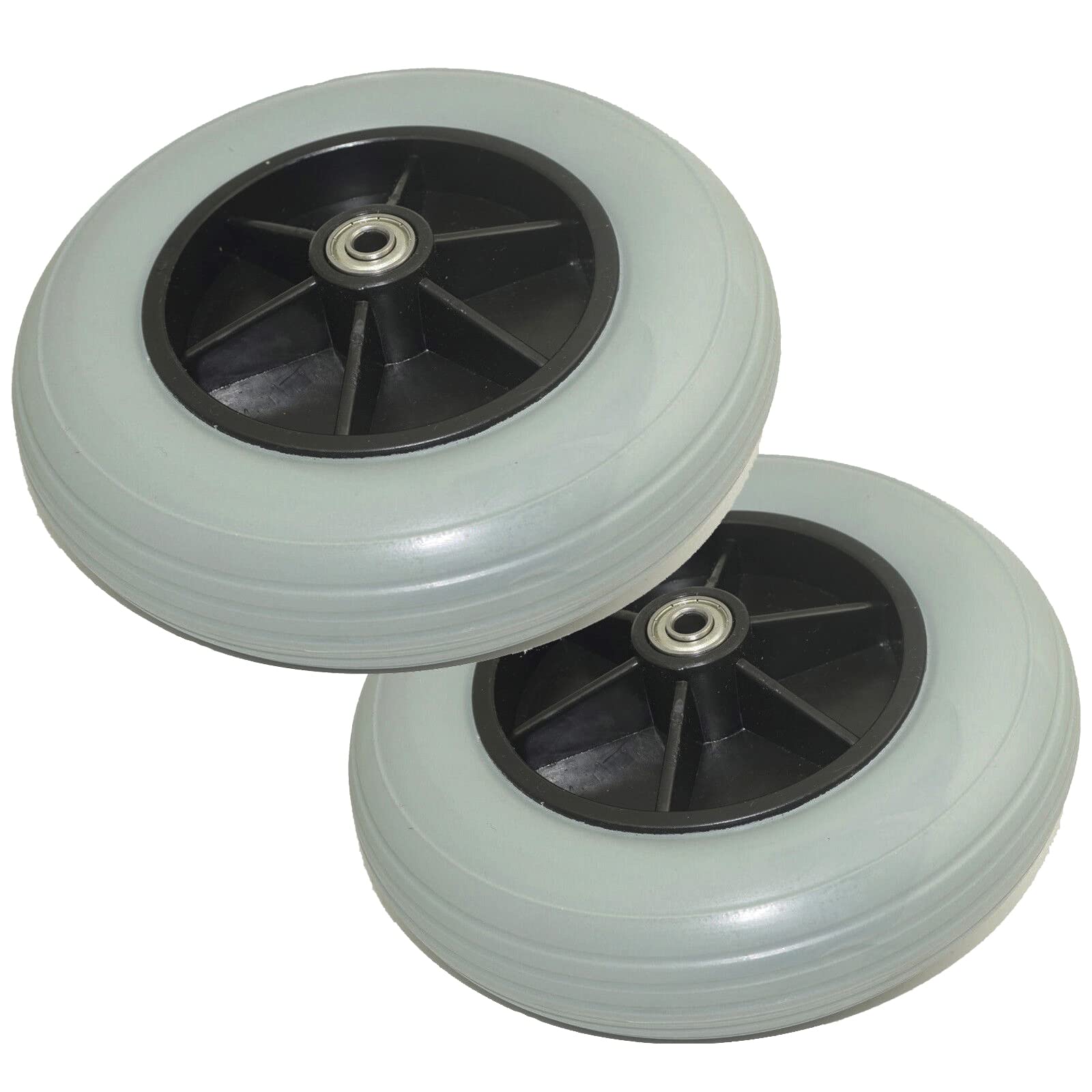 Photo 1 of (Pair of Two) ?8" x 2" (200x50) Solid Rubber Front Rear Caster Tires Wheels Assembly for Power Wheelchair's/Electric Wheelchair for Many Standard Wheelchairs Replace
