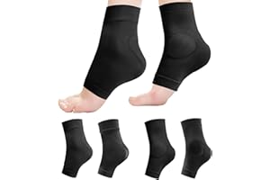 Sekonow 2 Pairs Ankle Heel Protector Gel Sleeve, Malleolar Achilles Tendon Padded Skate Socks Cushion with Silicone Pads for 