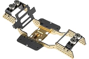 RampCrab Carbon Fiber Chassis Kit for SCX24, 7° Angled Skid, LCG Chassis Kit for Axial SCX24 C10 Upgrade Parts, JLU, Bronco, Deadbolt, Golden