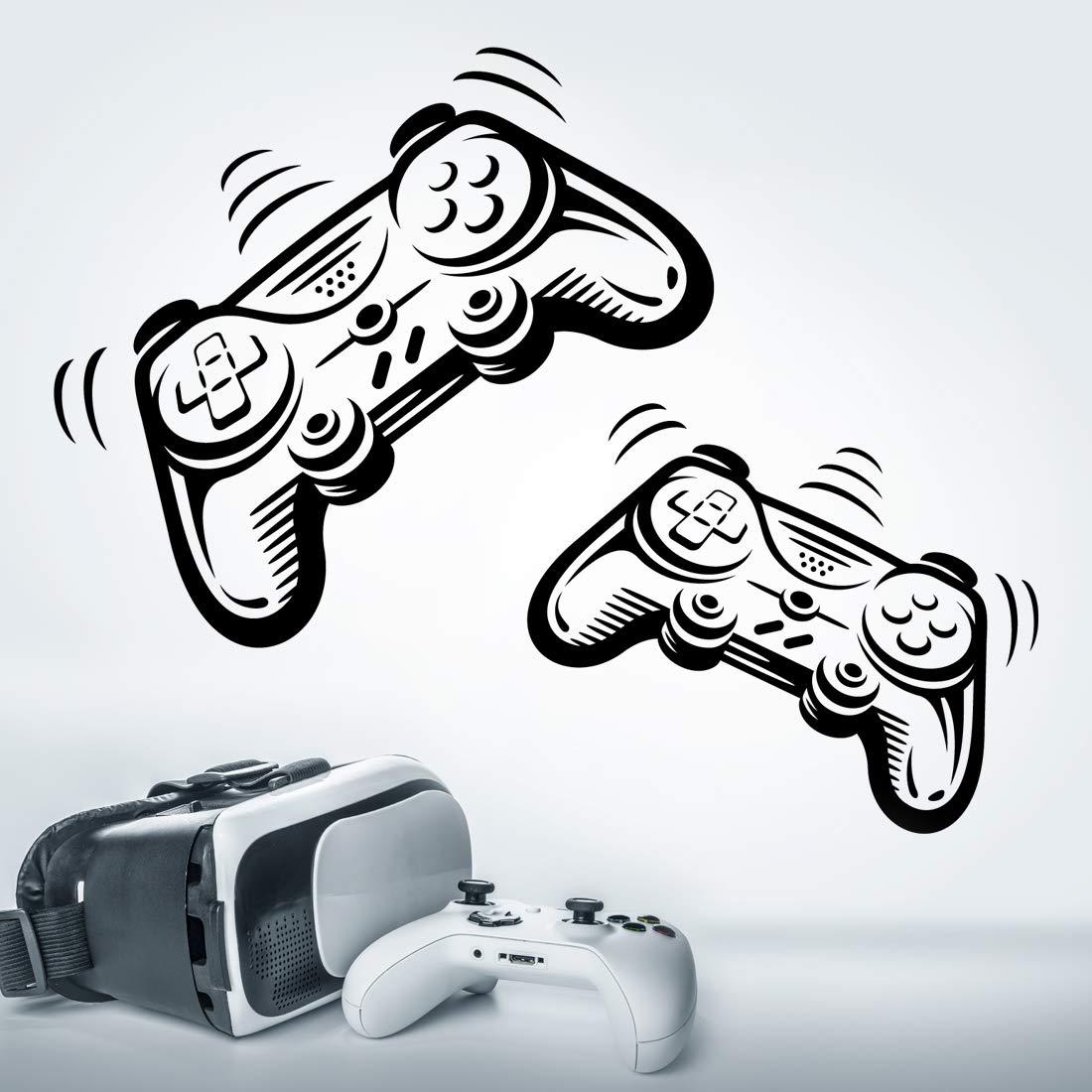 Joysticks wall art stickers nursery game sticker boys room vinyl decal kids gaming mural kid bedroom video gamer children decals controller boy walls games posters teenager murals baby transfers decor