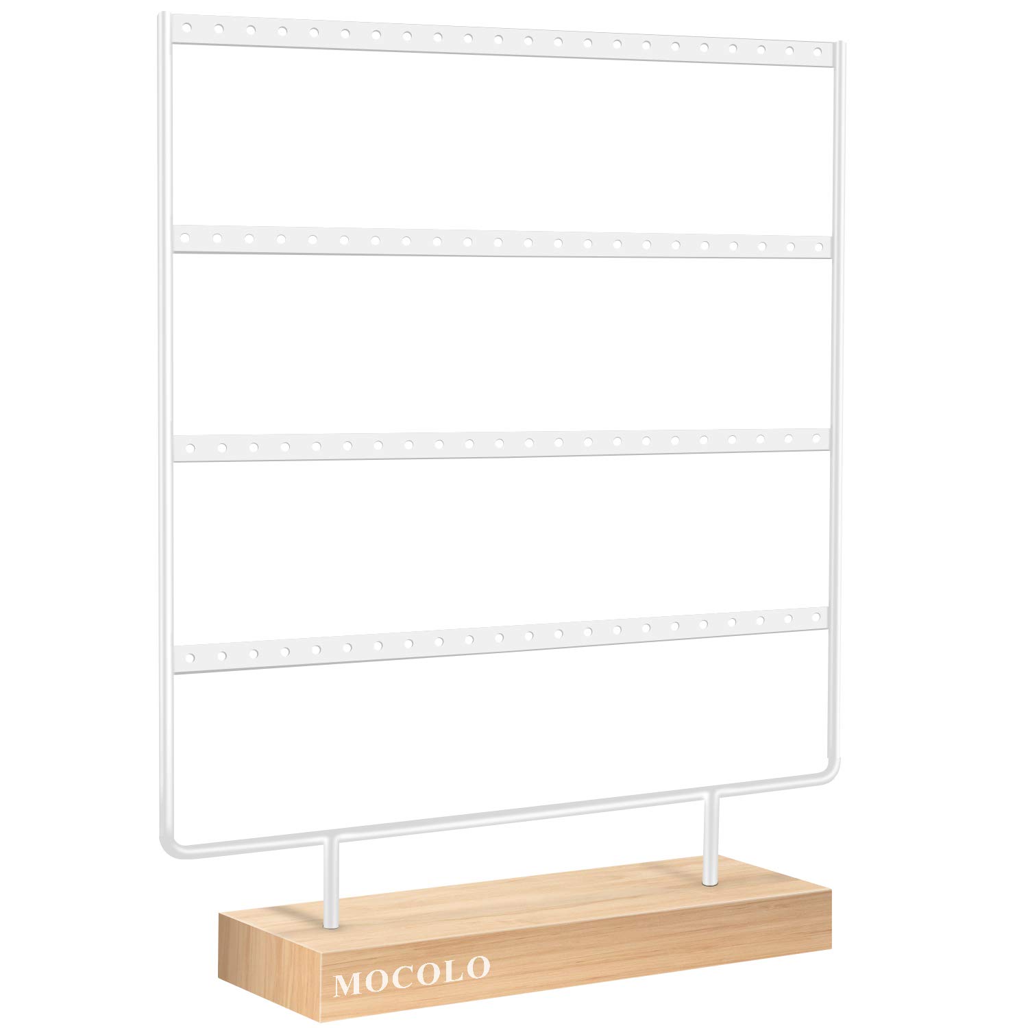 Mocolo Earring Holder Stand, Earring Organiser Display Stand for Hanging Earrings(88 Holes & 4 Layers) (White)