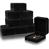 Lamoutor 8Pcs Velvet Necklace Pendant Gift Box Jewelry Gift Box (Black)