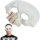 NOLITOY Skeleton Mask Half Faces Skull Mask Scary Skull Cover with Blood Prints for Spooky Party Horror Movie Supplies Favors