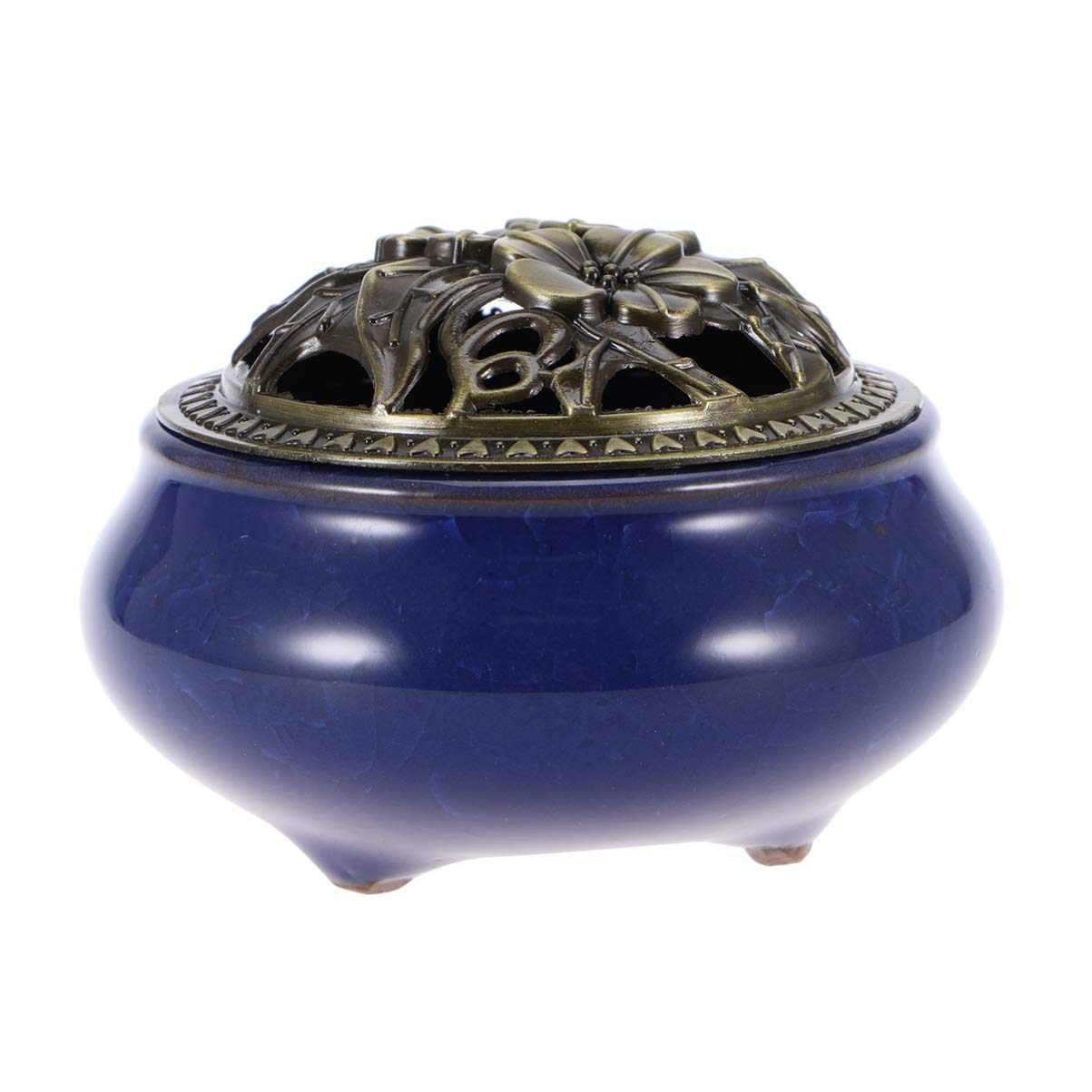 LIOOBO Incense Holder - Backflow Incense Burners Cone Holder Sticks with Alloy Cover