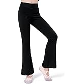 LingTing Black Dance Pants High Waisted Baggy Soft Wide Leg Trousers