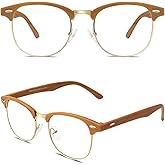 Happy Store CN56 Vintage Inspired Classic Horn Rimmed Nerd UV400 Clear Lens Glasses