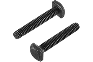 uxcell 10Pcs Square Head Bolts, 5/16-18x1-3/4 Black Oxide Carbon Steel Square Machine Screws, T-Bolt for Machinery Railroad E