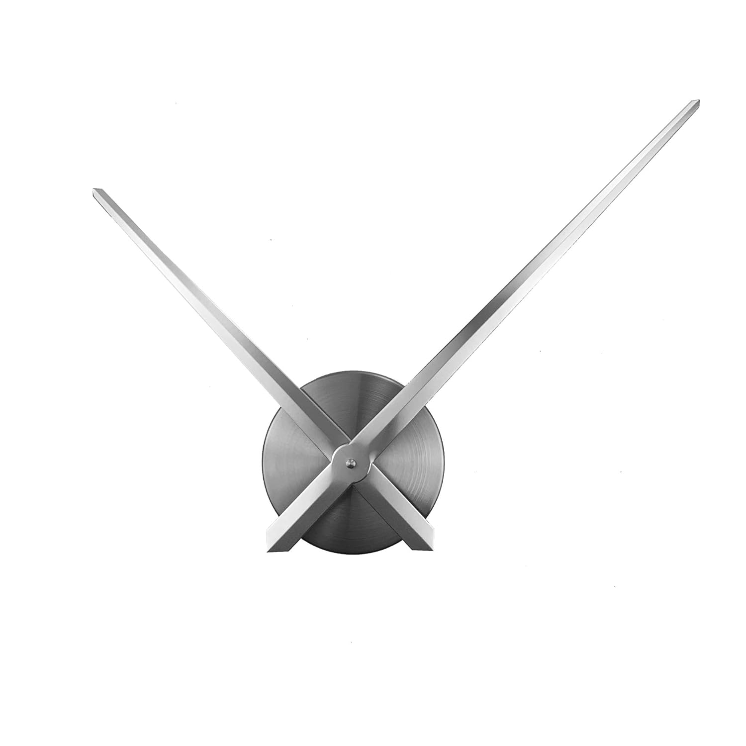 ufengke Metal Needles Wall Clock without Numbers 3D DIY Silver Large
