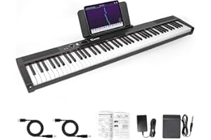 Digital Piano Kmise 88 Keys Full Size Semi Weighted Electric Keyboard Electronic Piano for Beginner with Music Stand Power Su