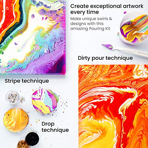 Arteza Acrylic Pouring Paint Art Set Includes 14 Pouring Acrylic Colors