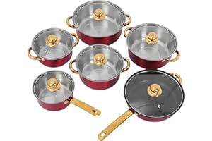 GRIRIW Stainless Steel Cookware Set for Induction Cooktops Including Milk Pan Frying Pan Soup Pot