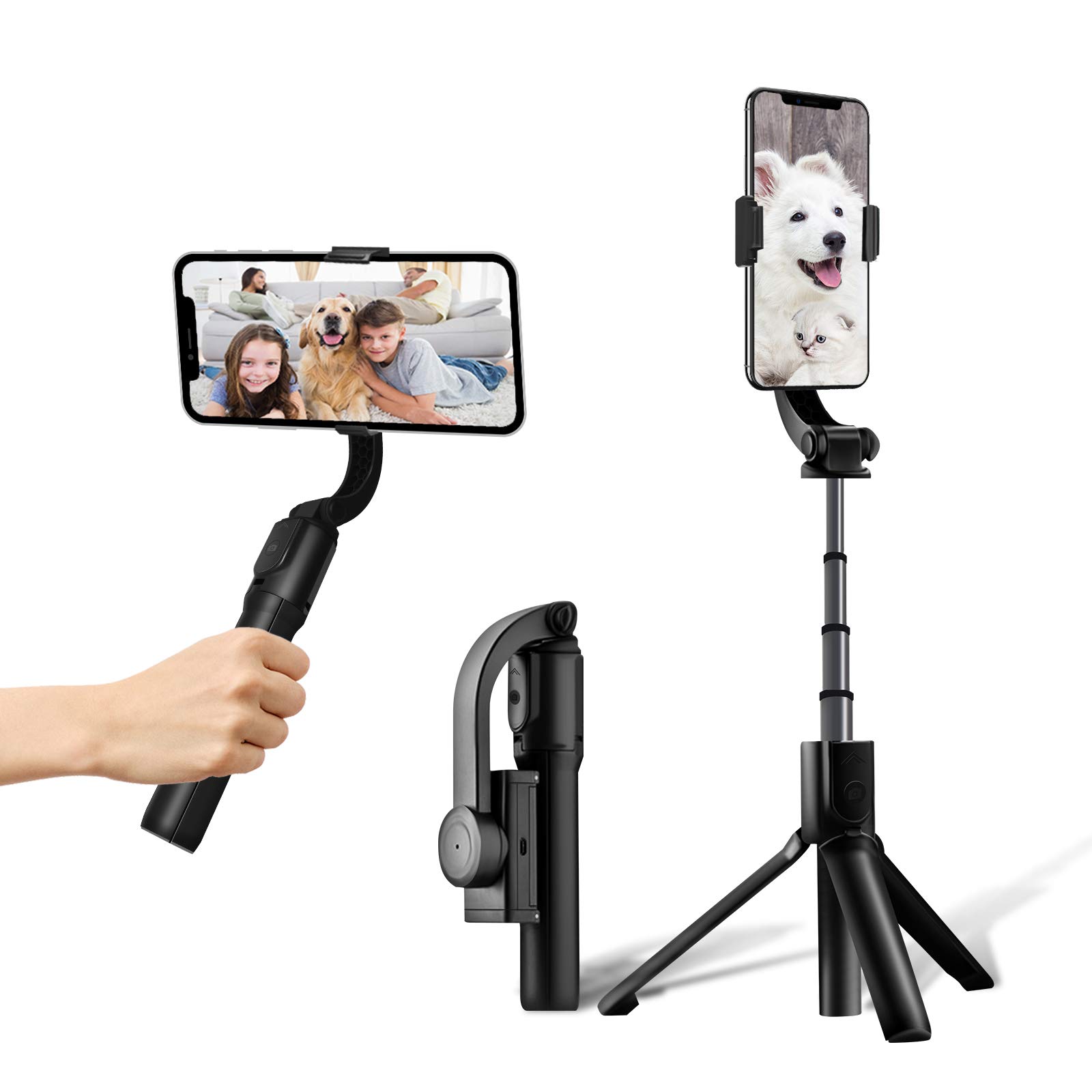 sumgott Gimbal Stabilizer for Smartphones with Remote Control, Handheld Mobile Phone Stabilizer for Vlog Youtuber, Portable Phone Gimbal for iPhone Samsung Huawei, Auto Balance iPhone/Android