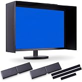 Klyyo Clyro 1 Set Monitor Hood Sunshade, Adjustable for 17‑27'' Monitor | Monitor Shade Fits 14&ndash;28" Wide, PVC Coating, Reduces Glare, Enhances Privacy, for Office, Photo Video Editing &amp; Gaming