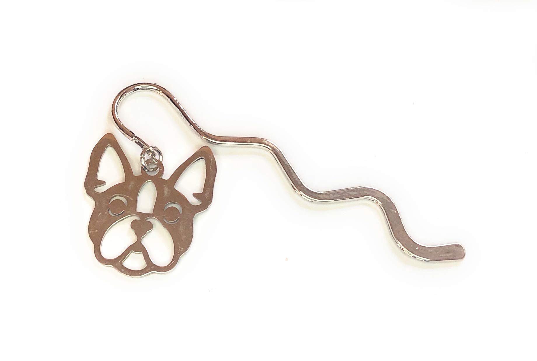 FizzyButton Gifts Bulldog Mini Bookmark with Stainless Steel Charm, in Organza Gift Bag