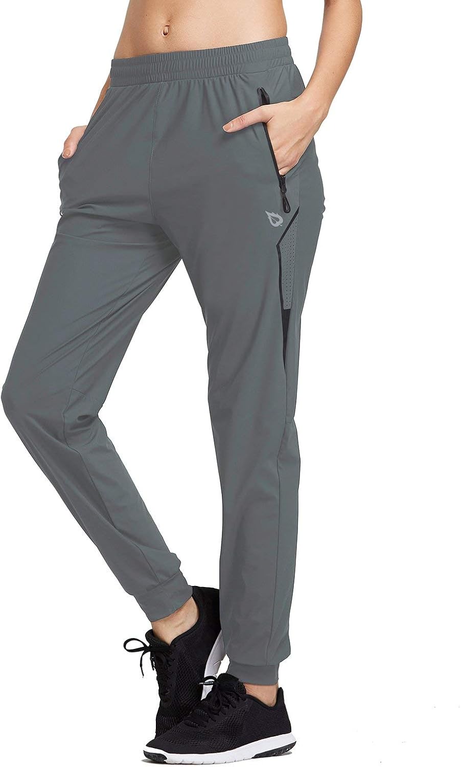 BALEAF Women's Joggers Running Track Pants Zipper Pockets Athletic