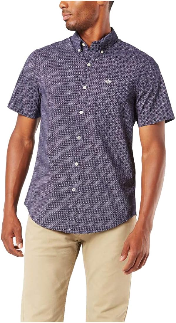 Dockers Men's Short-Sleeve Button-Down Comfort Flex Shirt at  Men’s Clothing store