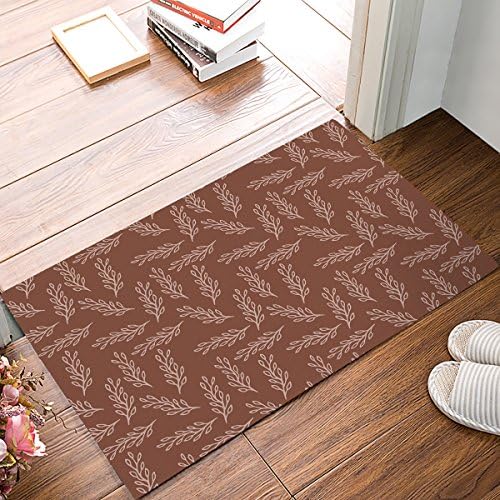 Findamy Non-slip Door Mat Entrance Rug Rectangle Absorbent Moisture Floor Carpet for Indoor Outdoor Floral Leaf Patterns, Blue Red Doormat 18x30 inch
