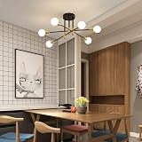 Comely Sputnik Ceiling Light 6 Light E27 Black Gold Modern Chandelier view 3