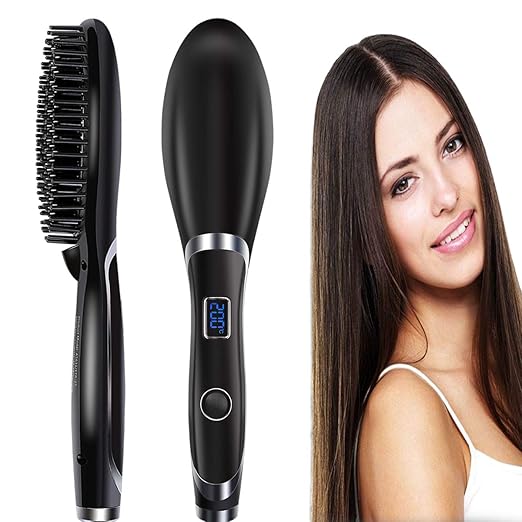 Veru ETERNITY Hair Straightening Brush, Ionic Ceramic Heat Brush with