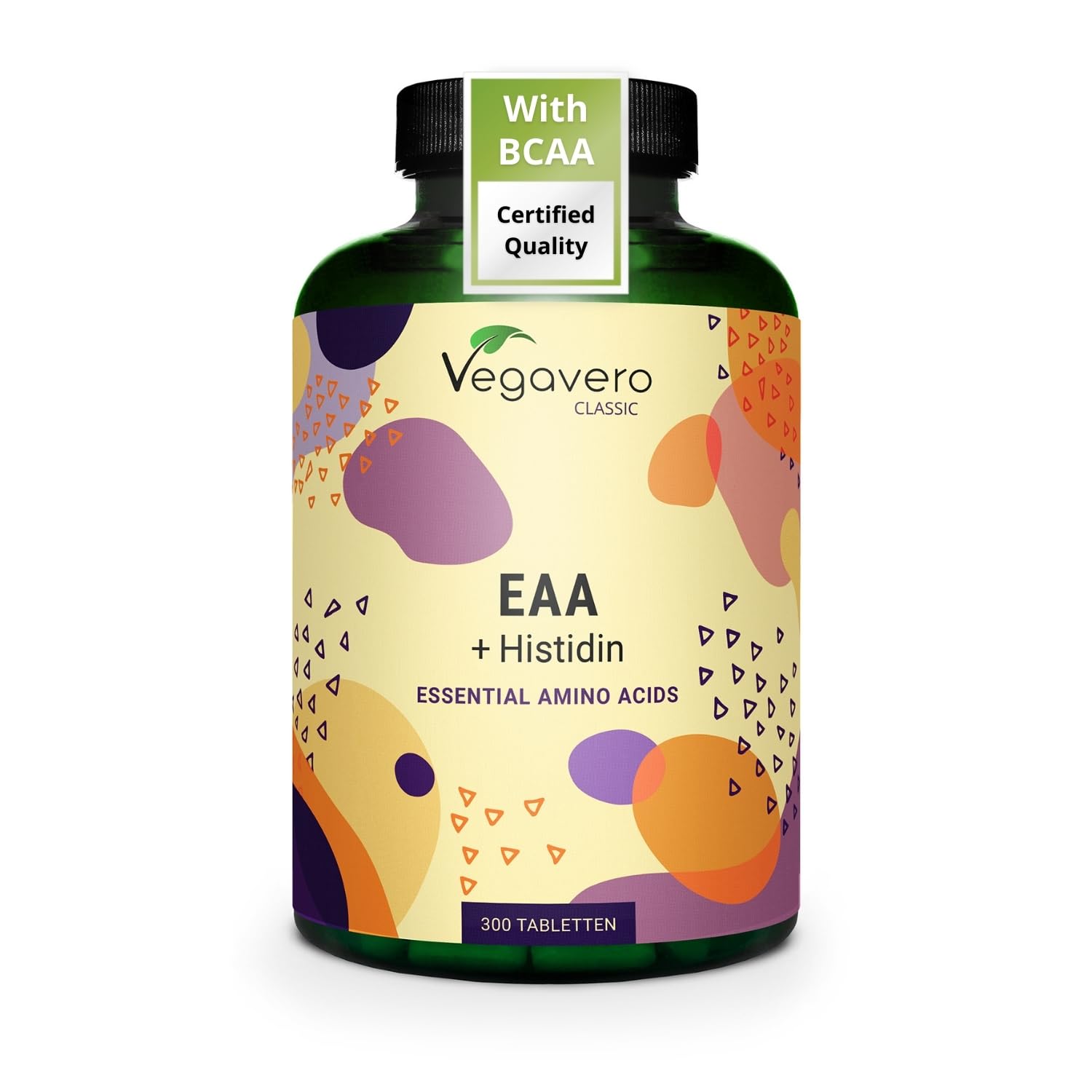 Vegavero 9 Essential Amino Acids Tablets | 5739 mg EAA - 300 Tablets | 100% Natural from Fermentation | NO Additives, Lab-Tested | Vegan