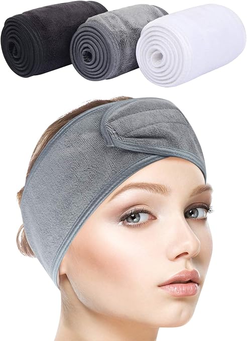 Amazon Co Jp Sinland 洗顔 ヘアバンド 吸水 速乾 レディース メイク化粧 ヘア ターバン ブラック グレー ホワイト ビューティー