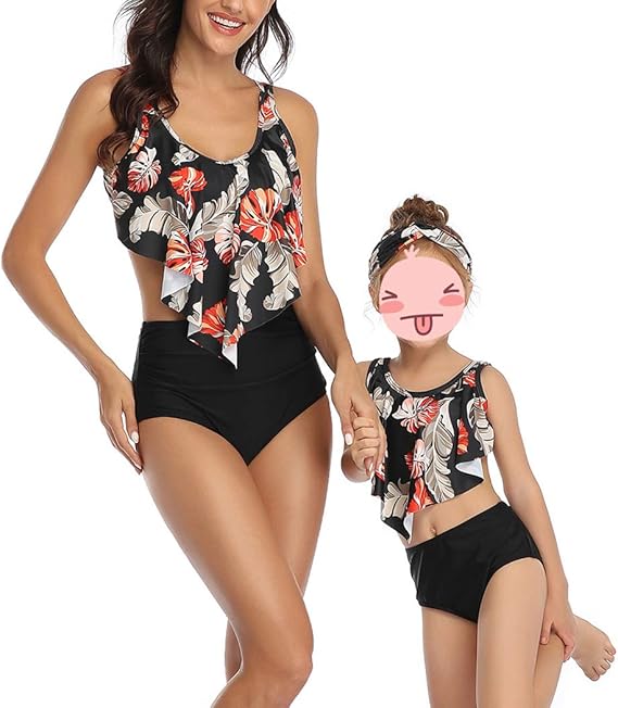 girls matching swimsuits