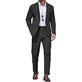 COOFANDY Men's 2 Piece Suit Slim Fit Two Buttons Dress Suits Solid Jacket and Pants Set Tuxedo for Wedding Prom Business
