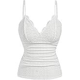 SOLY HUX Women's Plus Size Lace Cami Tops Sleeveless V Neck Slim Fit Camisole Coquette Clothes