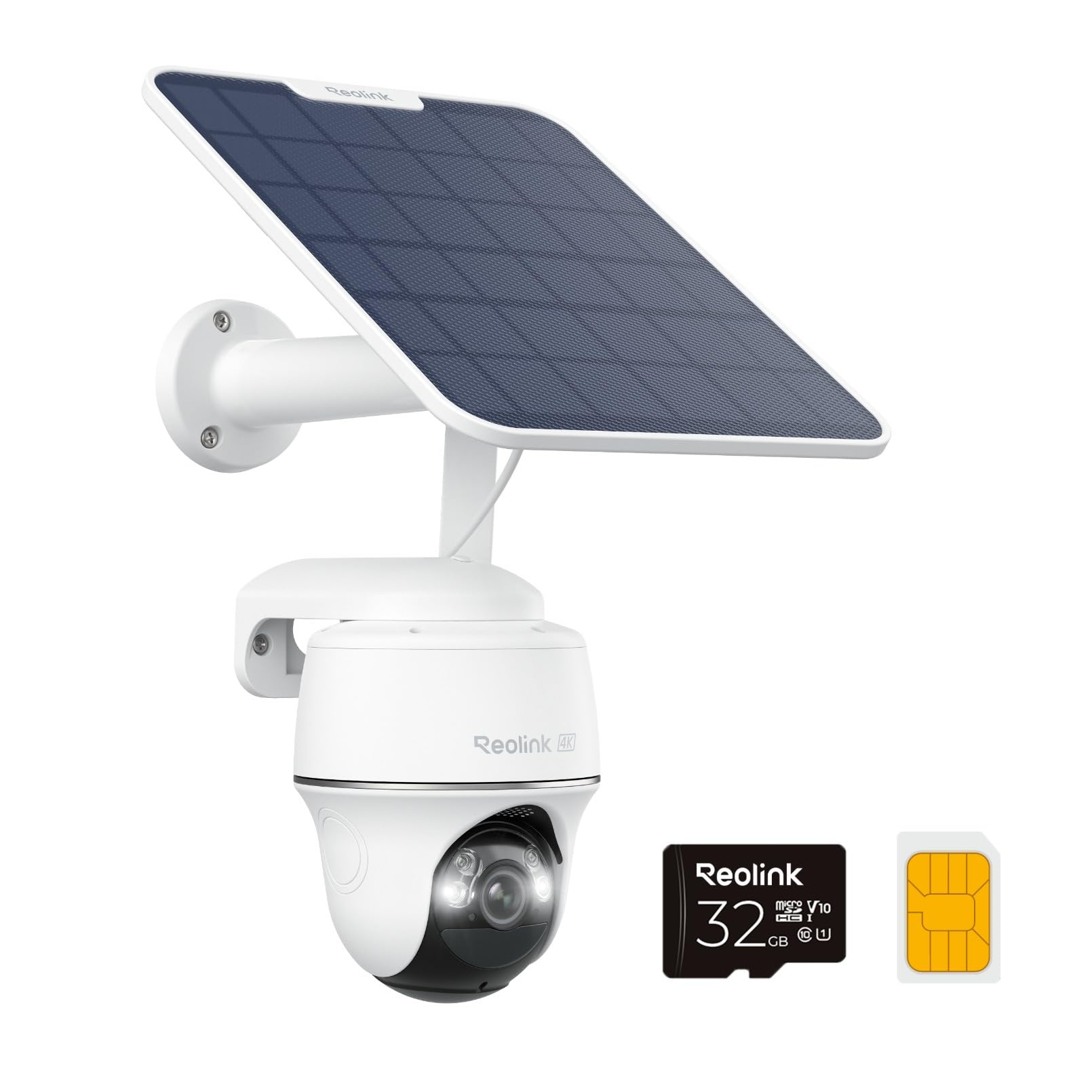 Photo 1 of REOLINK 4K LTE Cellular Security Camera Wireless Outdoor, No WiFi, 3G/4G LTE, Solar Powered, SIM Card+32GB SD Card Included, Color Night Vision, Local/Cloud Storage, Go PT Ultra+SP, Updated Version