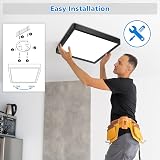Defurhome 24W LED Ceiling Light 5000K IP54 Square Black 30cm view 6