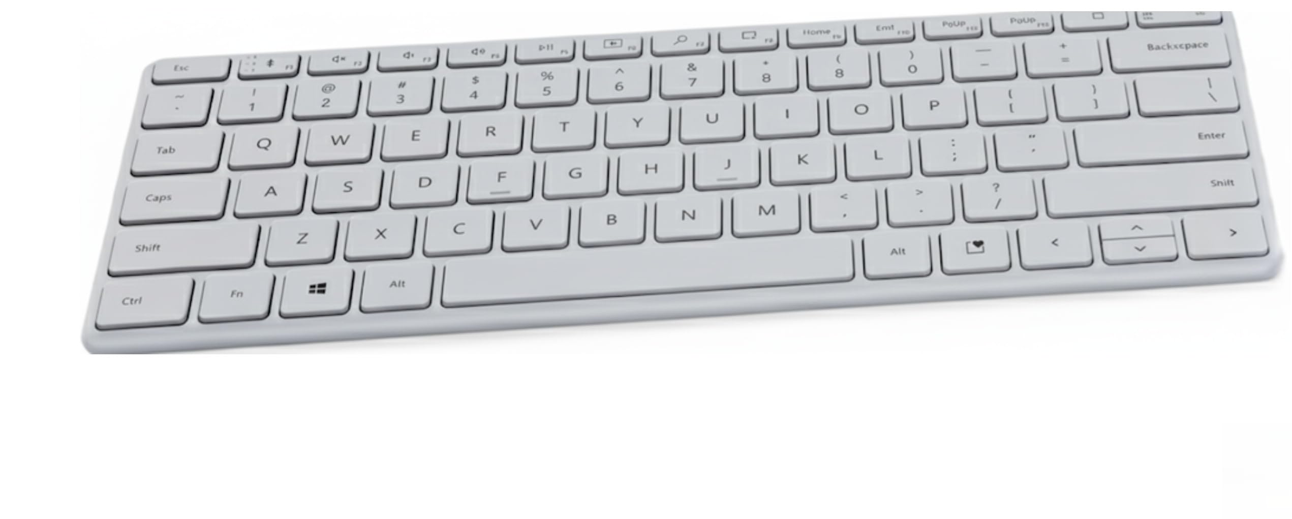 Microsoft Designer Compact Keyboard Ultra-Slim Portable Wireless Bluetooth Keyboard for PC, Mac, Laptop, Tablet and Mobile Devices, for Ergonomic Typing - White