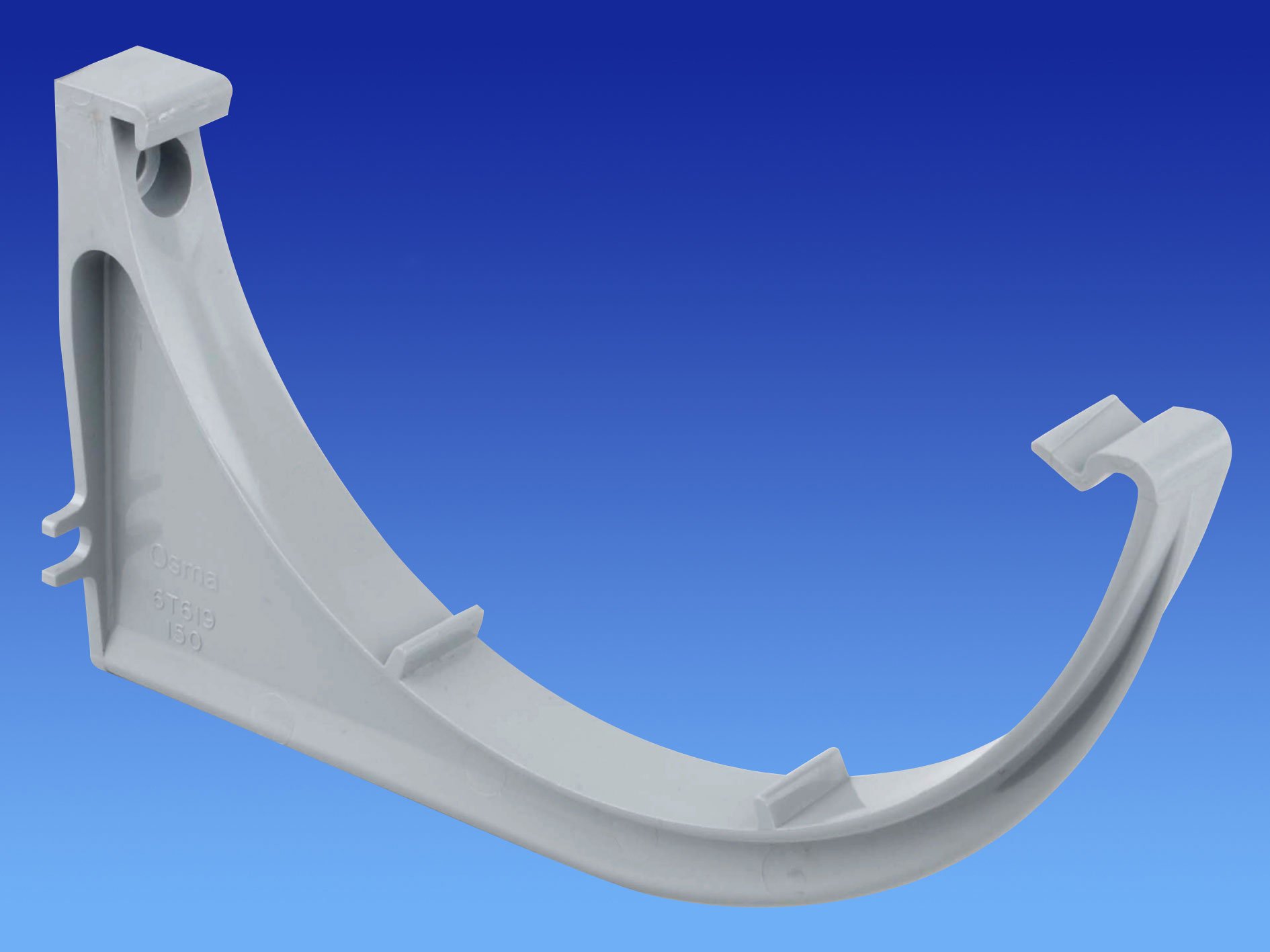 OSMA Roofline Commercial 150mm Half Round Gutter Support Bracket Grey 6T619g
