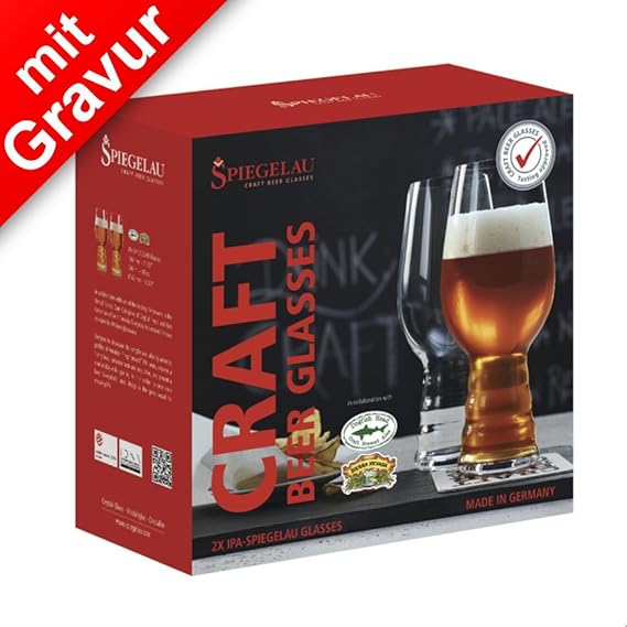 Spiegelau Craftbier Gläser IPA Glas Craft Beer Glasses 2er Set MIT Gravur (z.B. Namen) - Bierglas