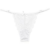 Murimia Seamless Thongs for Women Sexy Lace Underwear Low Rise T-Back Breathable Panties 1-4 Pack