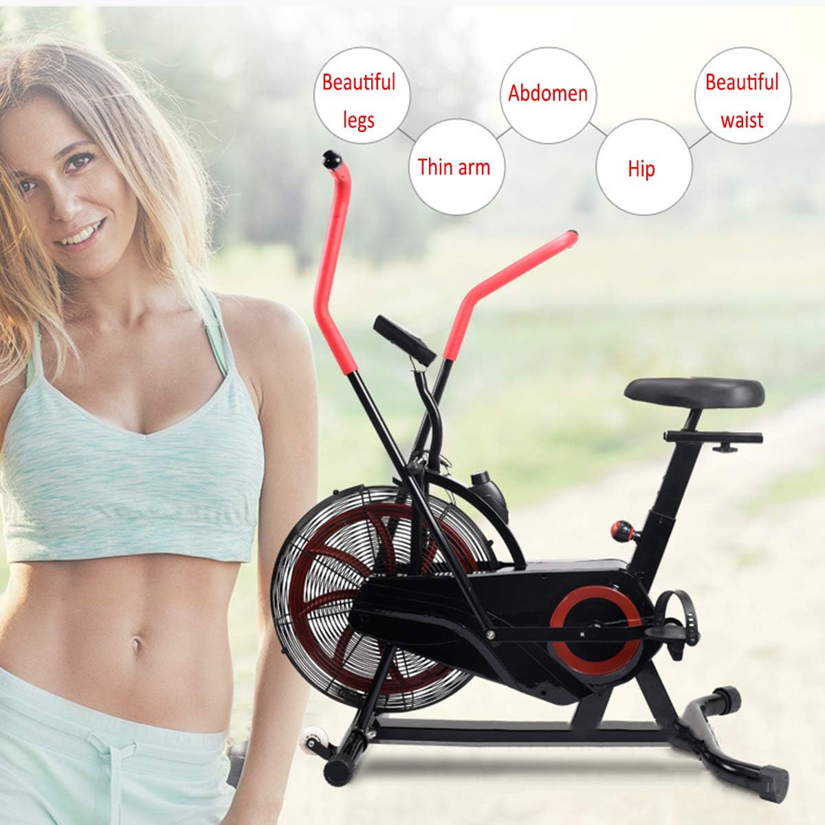 Shhjjyp Air Assault Exercise Bike Cardio Machine Fitness Cycle Heavy Duty Commercial Bike Full Body Gym Cross Fit Workout