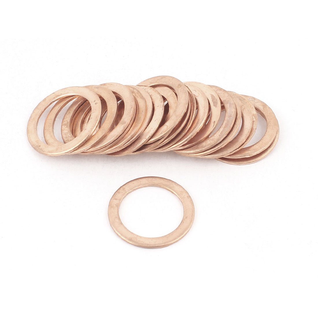 Sourcingmap 20PCS 22mm OD 16mm ID 1mm Thick Copper Flat Washer Oil Brake Line Seal