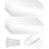 Tierecare 12 Pcs Cage Guard 13.8"x4.7" with Zip Ties Scatter Guard Clear | Cage Liner Flexible Side Lining for Rabbit Guinea Pig C&amp;C Metal Wire Playpen
