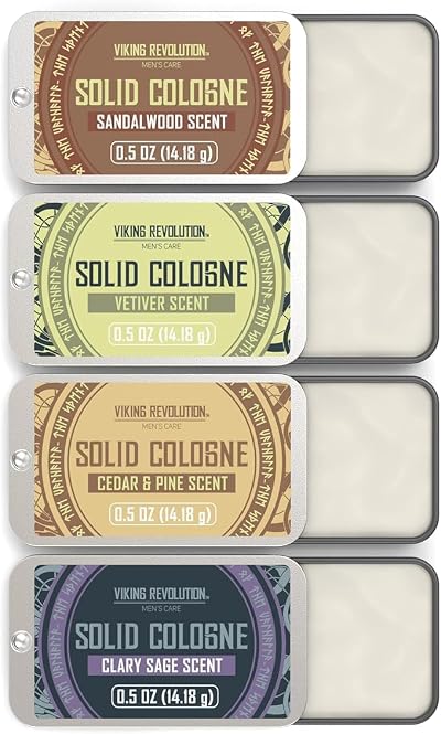 Viking Revolution 4 Pack Solid Colognes 0.5 Oz Men Cedar Sandalwood Vetiver