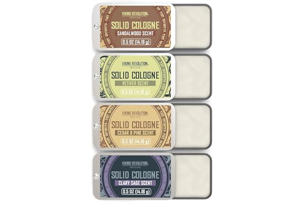 Viking Revolution - Cologne - Solid Cologne for Men with Cedar Wood, Clary Sage, Vetiver, Sandalwood - Gifts for Men - Gifts