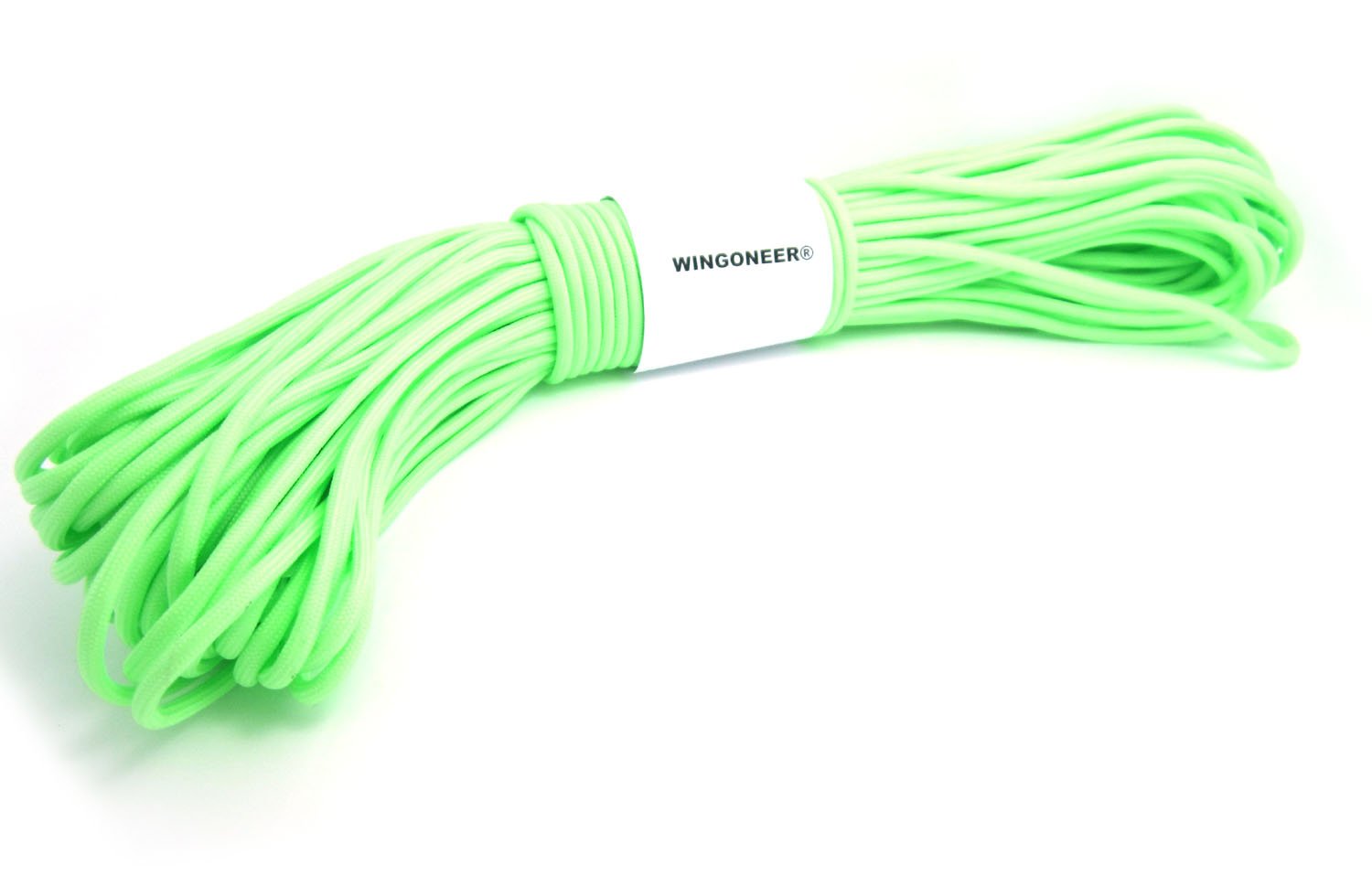 WINGONEER® 550 Luminous Glow in the Dark Paracord Mil Spec Type III 7 strand parachute cord Green100 feet