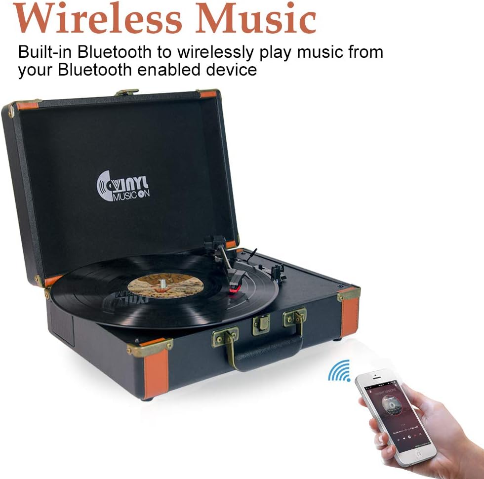 VINYL MUSIC ON Record Players, Turntable with Builtin Speakers