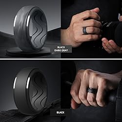 Egnaro Men's Silicone Rings 10mm Wide 2.5mm